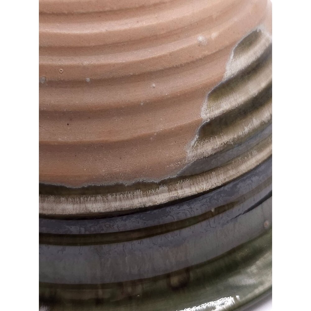Handmade Ceramic Bowl With Green & Turquoise Glaze Perfect For Snacks Or Artsy V - Picture 6 of 8